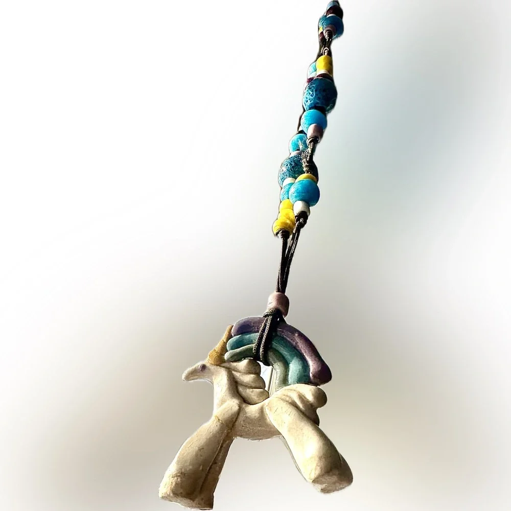🦄 Handmade Unicorn Colorful Beaded Necklace or hanging decor